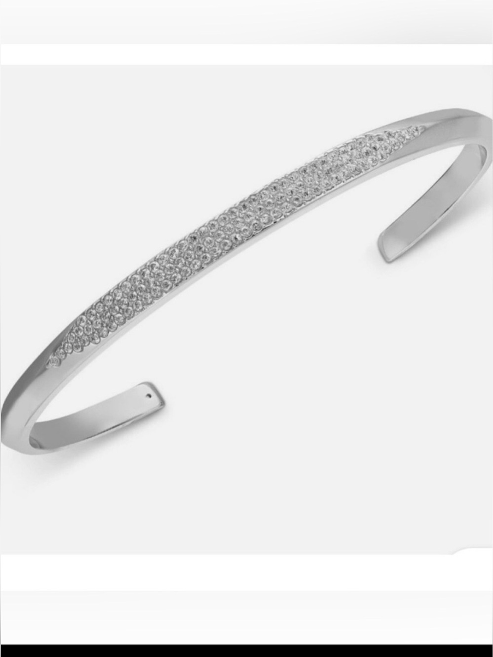 Kate Spade Silver Tone Raise The‎ Bar Cubic Zirconia Pavé Cuff Bracelet NWOT